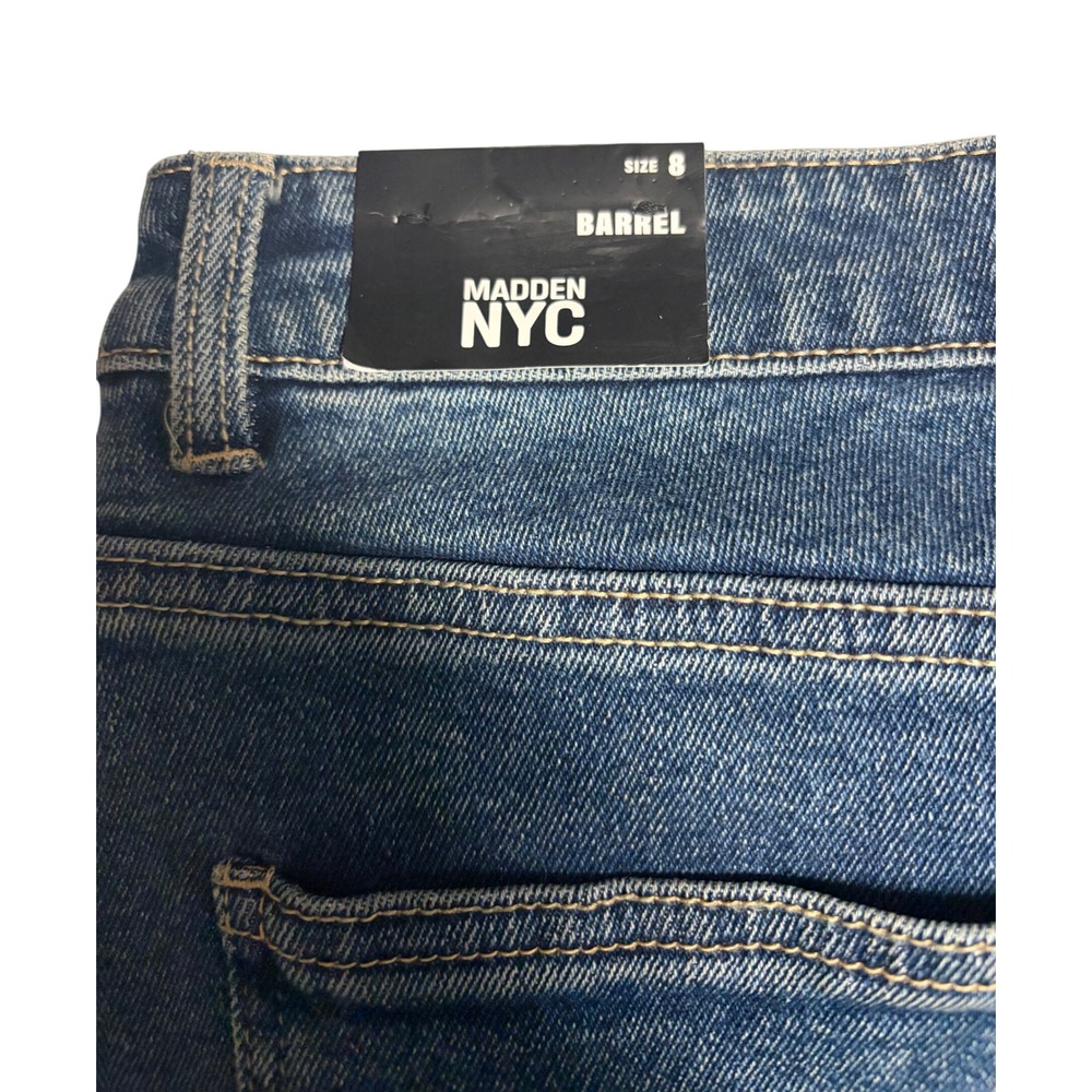 Madden NYC Women Medium Wash Barrel Jeans Size 8 High Rise WMGBA17H1 New Fall - Picture 4 of 7